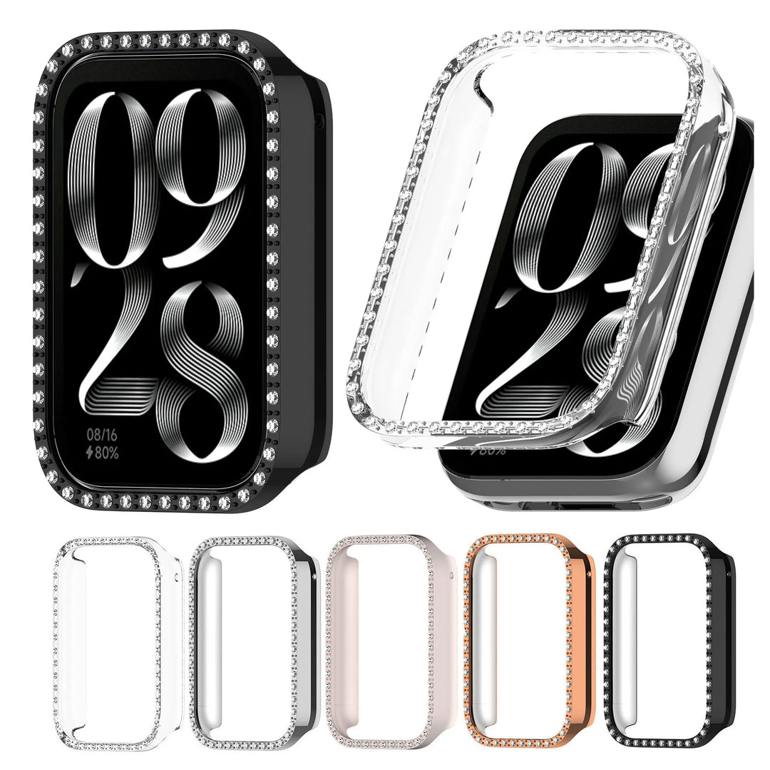 Hollow PC Protective Case with Rhinestones for Xiaomi Mi Band 9 Pro
