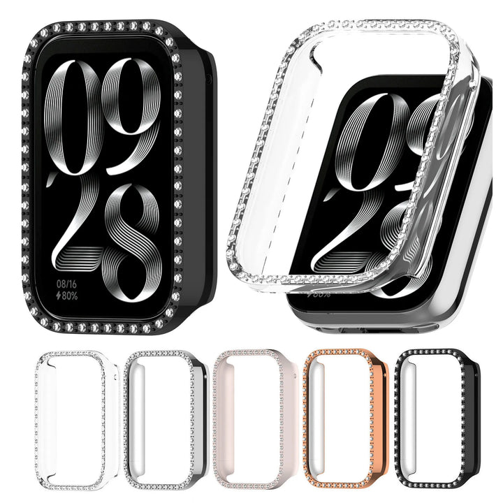 Hollow PC Protective Case with Rhinestones for Xiaomi Mi Band 9 Pro