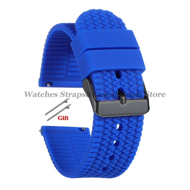 Soft Silicone Rubber Watch Band 18–24mm for Omega & Huawei (Quick