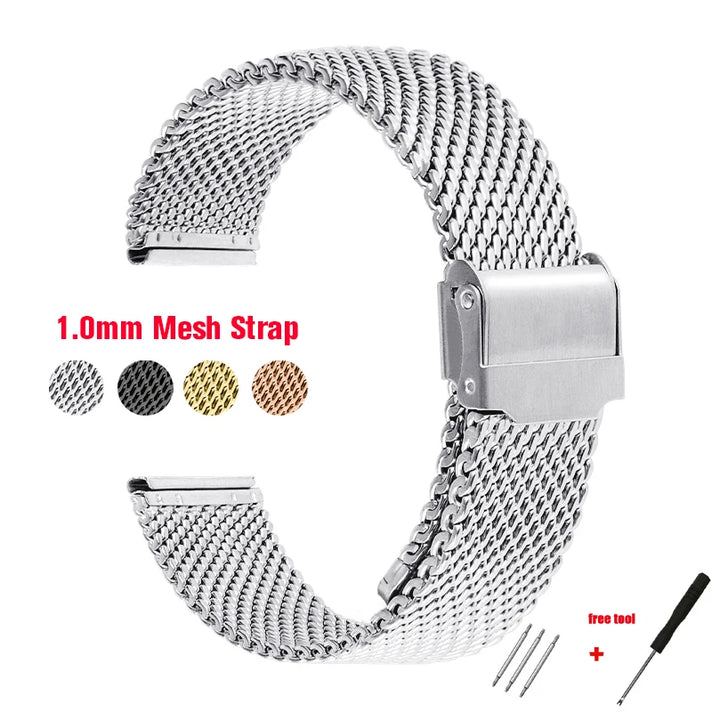 1.0mm/0.6mm Mesh Milanese Stainless Steel Watch Strap – Universal (8-24mm)