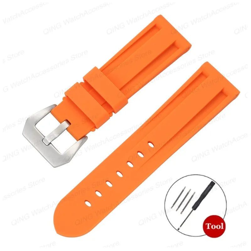 Universal Silicone Rubber Watch Strap – Sport Wristband (20-26mm)