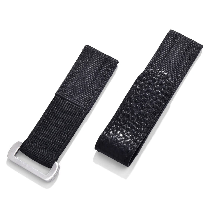 Premium Grade Hook And Loop Adhesive Watch Band Pale Blue Leather Nylon Watch Strap 20mm Watch Strap Watch Replacement Watchband