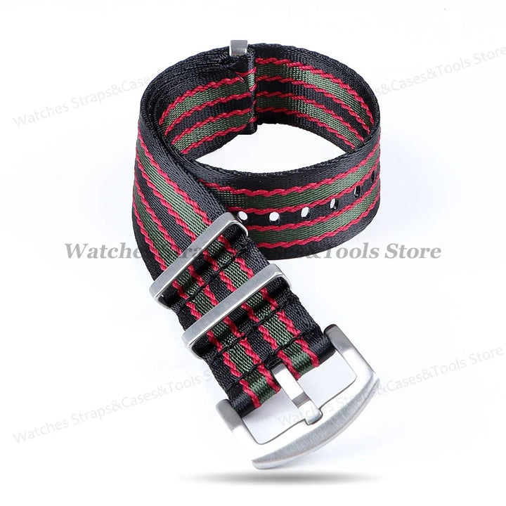 18mm 20mm 22mm Soft Nylon Watchband Bracelet Army Military Men Sport Strap for Omega 007 for Seamaster 300 Replacement Wristband
