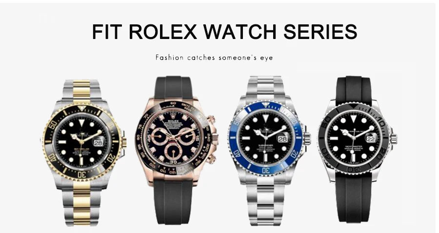 Flat Interface Silicone Watch Strap 20mm for Rolex Daytona & GMT 2