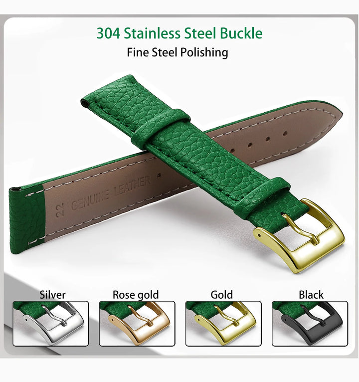 SAMCO Genuine Leather Watch Band 12–24mm (With Tool)