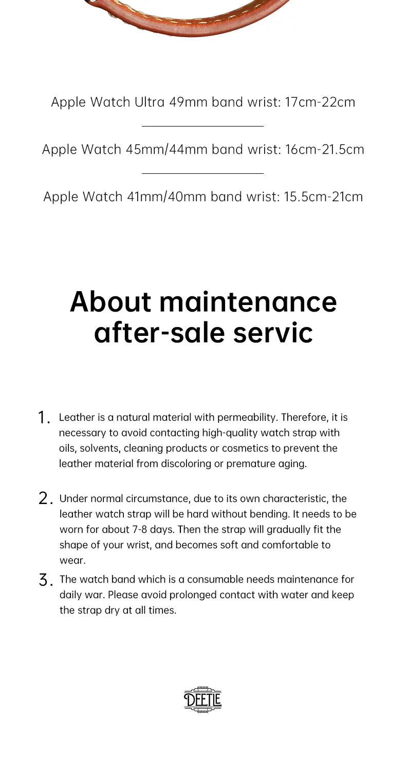 Luxury Leather Watch Strap for Apple Watch, Ultra 49mm, Series 10, 9, 8, 7, 6, SE, 45mm, 44mm, 41mm, 40mm, Leather Watch Band