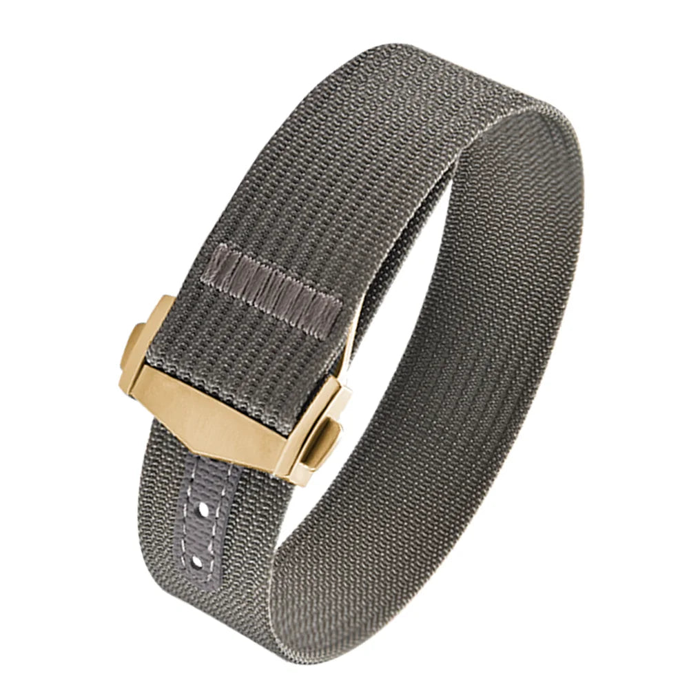 JUELONG Canvas Sailcloth Watch Strap 18mm 20mm 22mm Rubber Hole Sport Waterproof Folding Buckle Watchband For Omega Swatch Moon