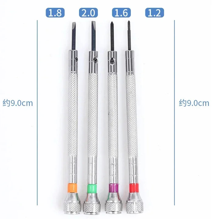 9PCS Watch & Glasses Repair Screwdriver Set with Rotating Base – Steel