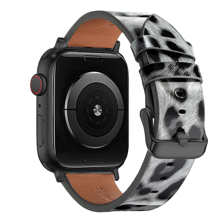 Leopard Leather Apple Watch Band for Women 38–49mm