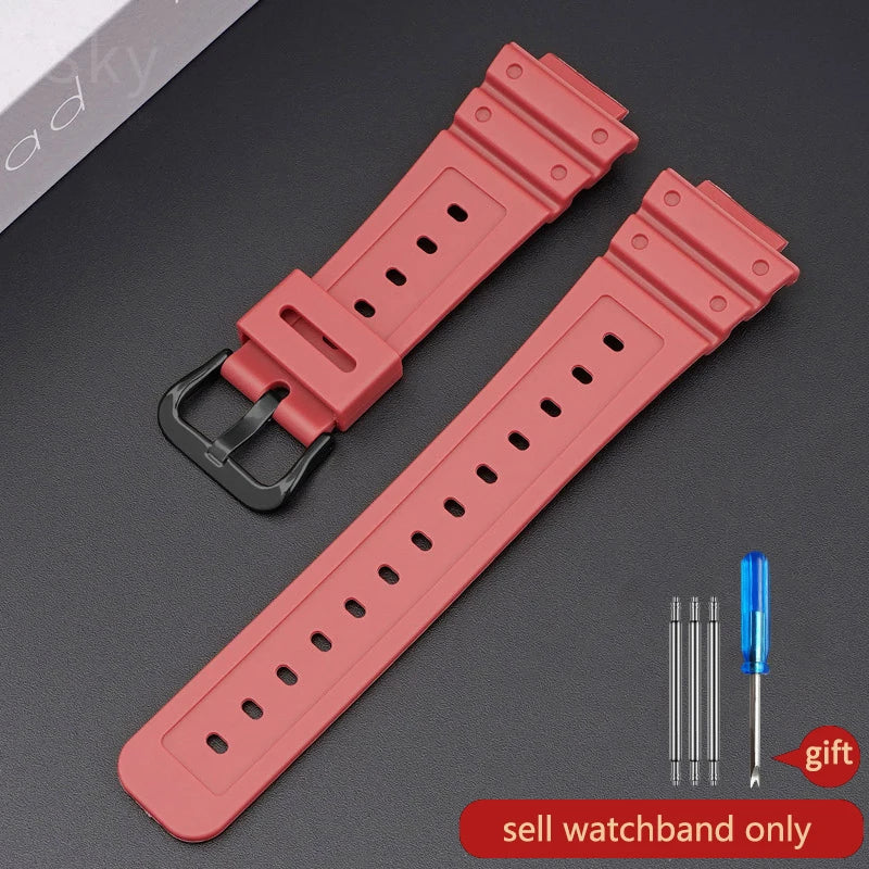 Anti-Allergy Resin Watch Strap with Stainless Steel Buckle for Casio G-Shock DW & GW Serie