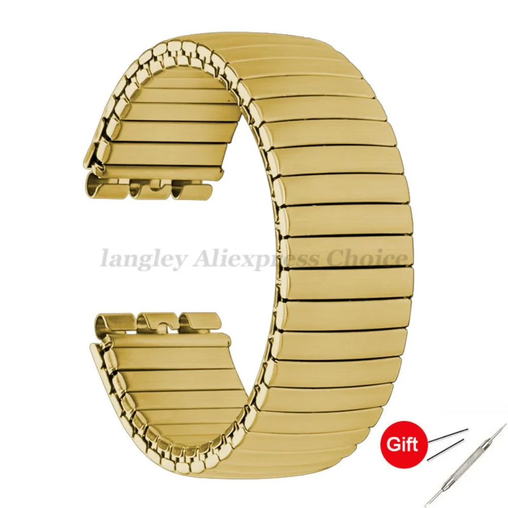 Elastic Metal Stretch Watch Band for Swatch – 17/20mm Stainless Steel