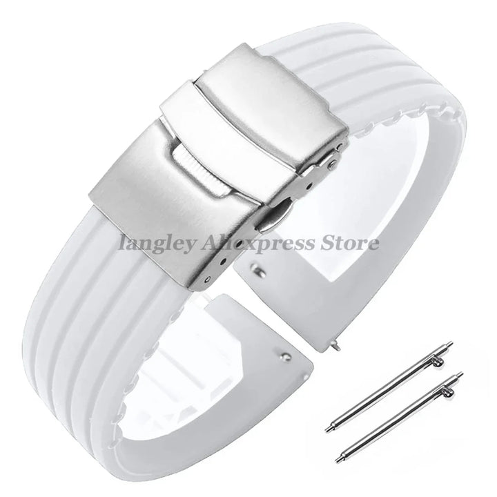 18mm 20mm 22mm 24mm Quick Release Silicone Watchband for Huawei Watch GT4/GT3 46mm for Seiko for Omega for Fossil Rubber Straps