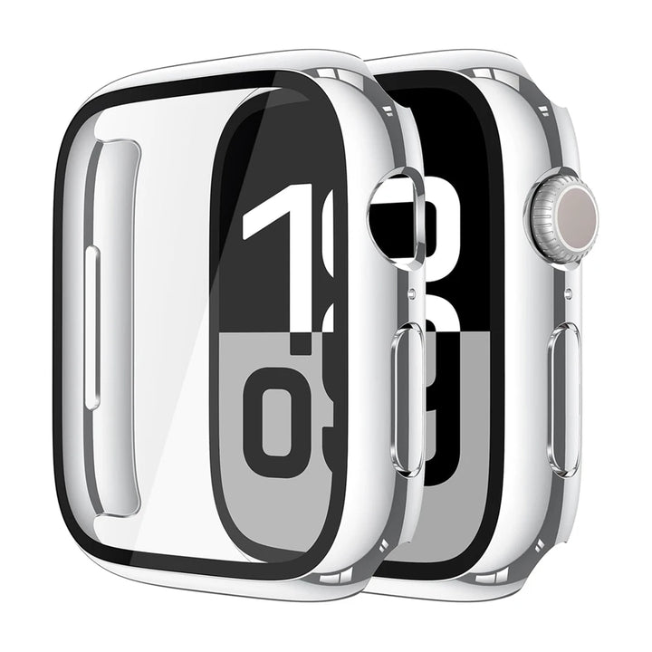 Screen Protector For Apple Watch Case Series 11 10 9 SE 8 7 6 5 46mm 42mm 45mm 44mm 40 41 PC Bumper+Tempered Glass iWatch Cover