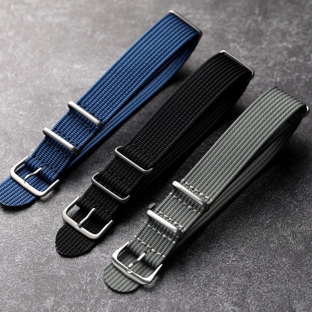 Nylon Ribbed Watch Strap 18–22mm