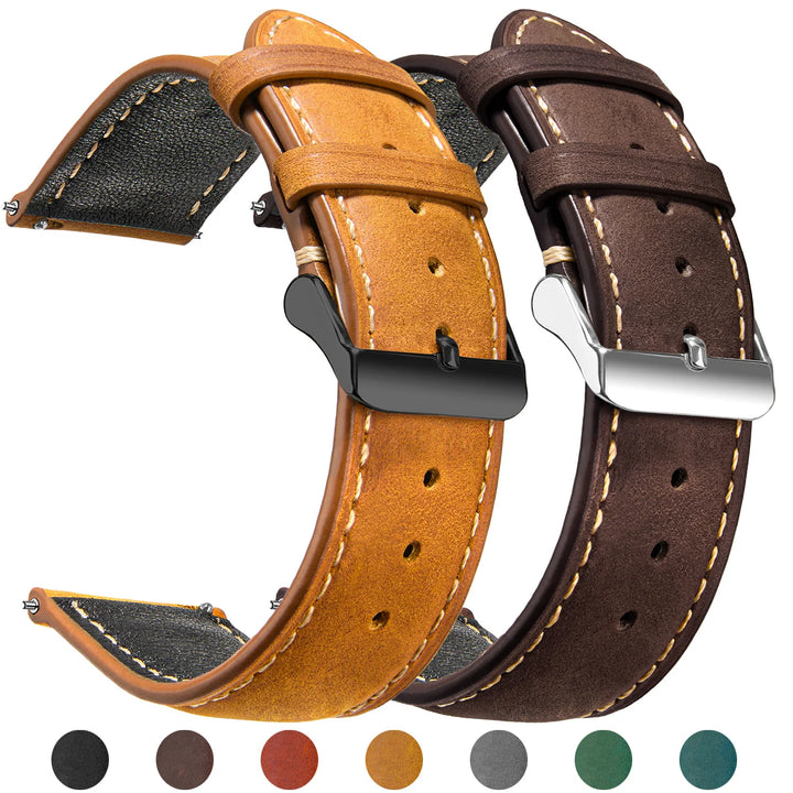 Wax Vintage Leather Watch Strap 14–24mm