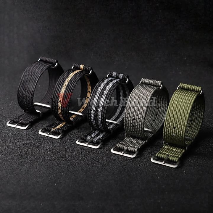 19mm 18mm 20mm 22mm Nylon Watch Strap Brown Green Band Military Casual Watchband for Seiko Army Sport Bracelet Replacement Belts