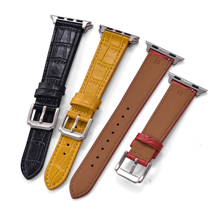 Leather Strap for Apple Watch Strap 49mm 44mm 45mm 42mm 38mm 40mm 41mm Woman Man Bracelet iWatch Series 10 9 8 7 6 5 4 SE Ultra2