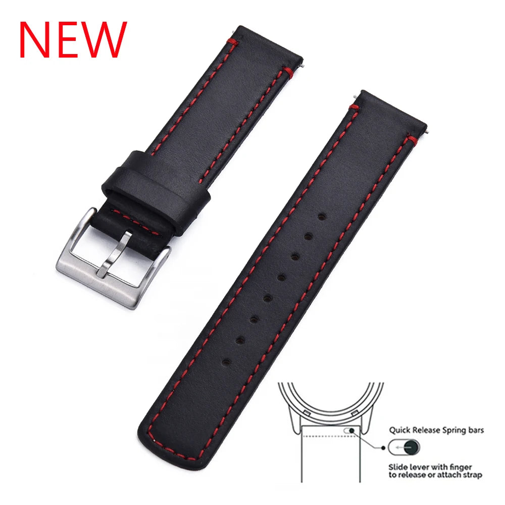 NATOBELT High Quality Leather Watch Strap 20mm 22mm Quick Release Leather Watch Band Strap Replacement Belt For Men Women
