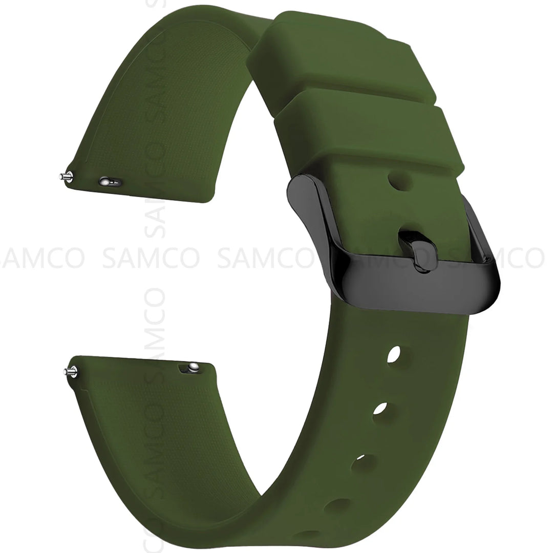 Fashion Silicone Watch Straps – Multiple Colors (14–24mm)