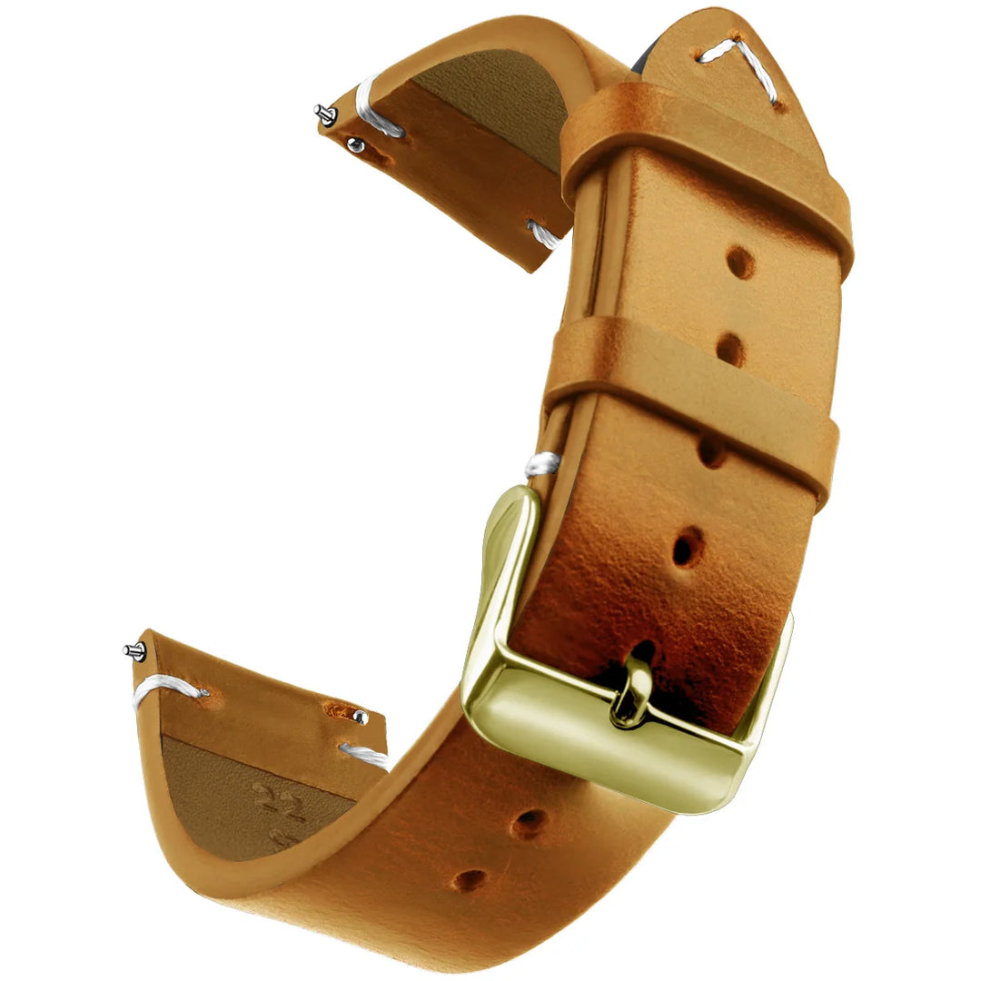 Wax Genuine Leather Watch Band 18–24mm
