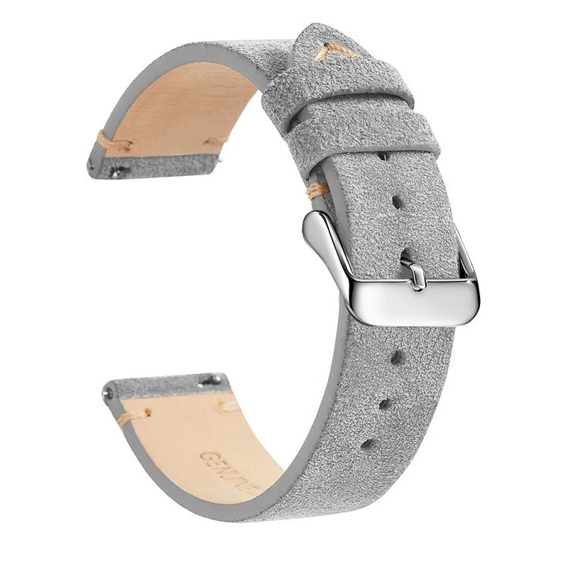 Genuine Leather Quick-Release Watch Strap 14–22mm
