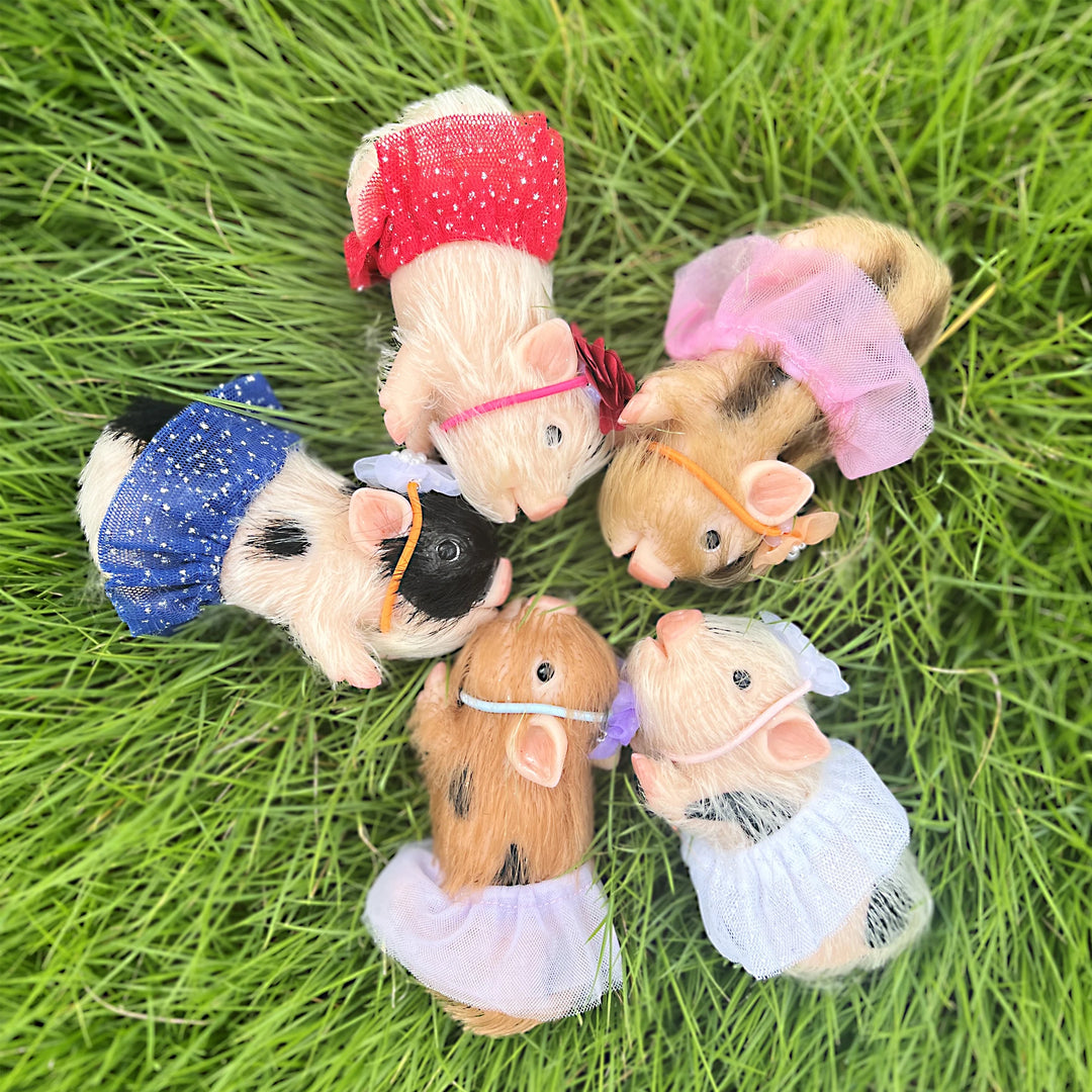 12 cm Mini Silicone Reborn Piglet Doll + 3 Outfits