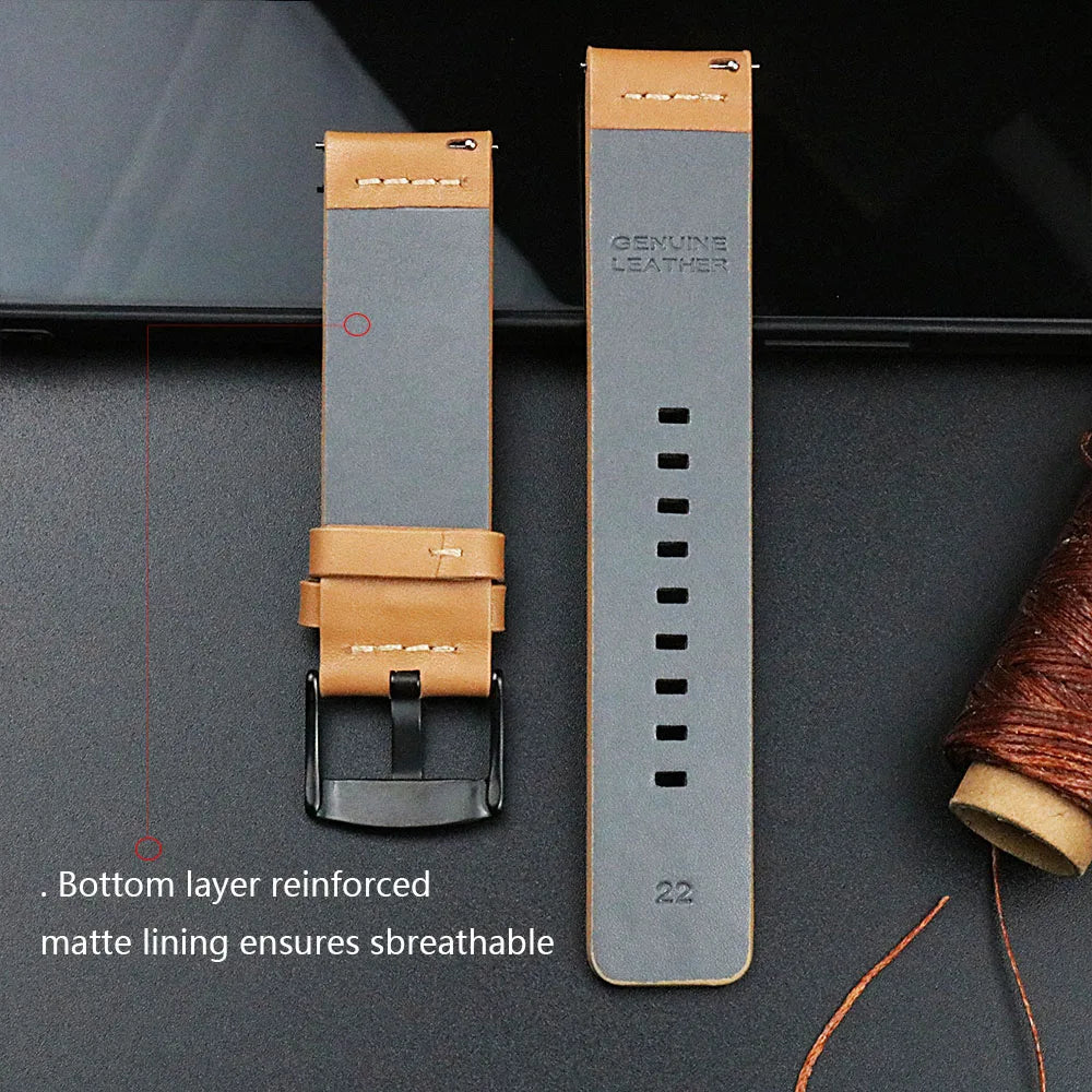 New Genuine Leather Quick Release Watch Band 18–24mm (Vintage Handmade)