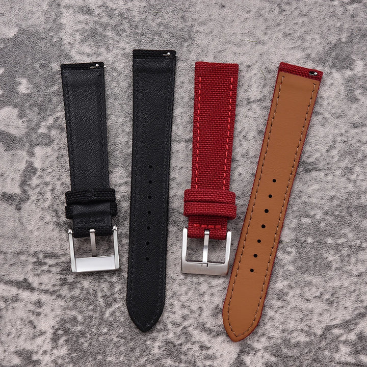 Sailcloth Leather Watch Strap – 18-22mm Quick Release