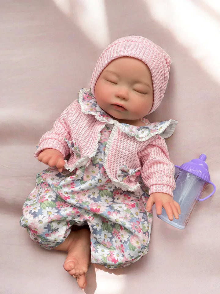 35 cm (13.7″) Soft Silicone Reborn Baby Girl – Full‑Body Handmade Doll