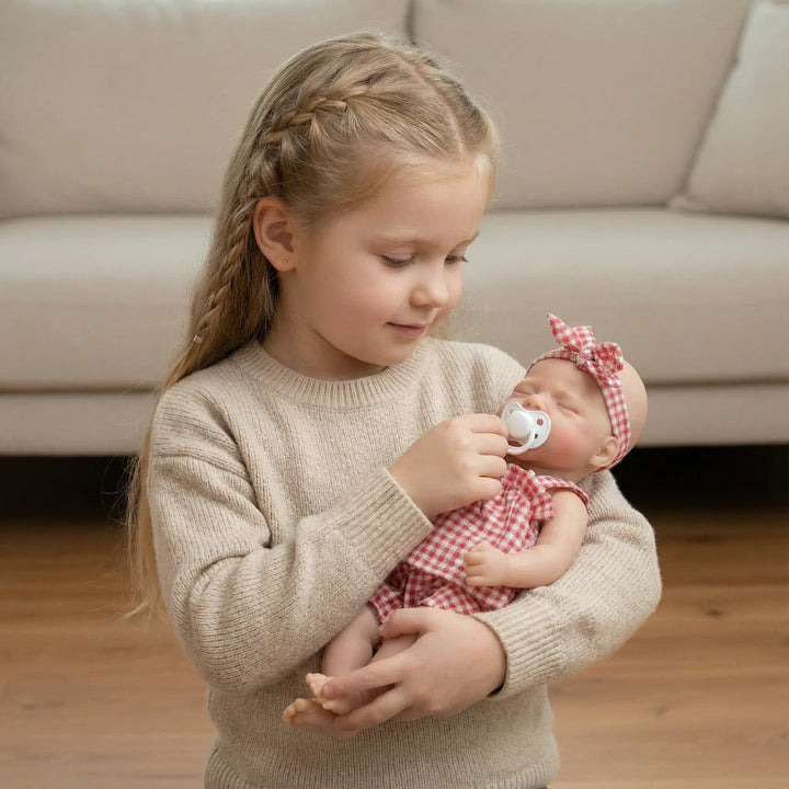 NPK-Flexible and Stretchable Silicone Newborn Doll, Platinum, Full Solid, Elastic, Lifelike, 12"