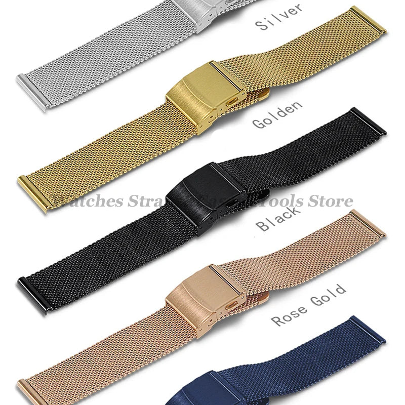 Stainless Steel Milanese Mesh Watch Strap – 12–24mm
