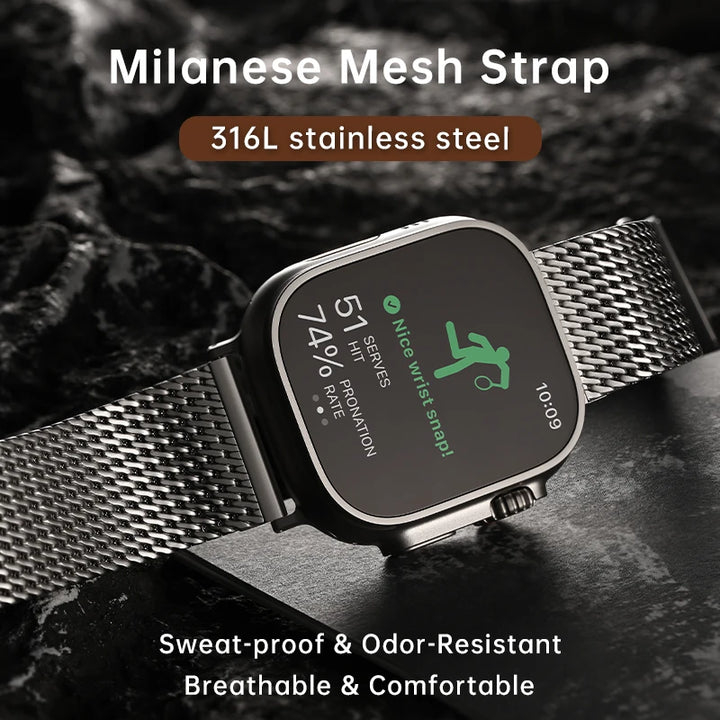 Luxury Milanese Mesh Apple Watch Ultra 2 Band, 316L Stainless Steel Watch Strap, For Apple Watch 49mm 45mm 44mm 41mm 40mm
