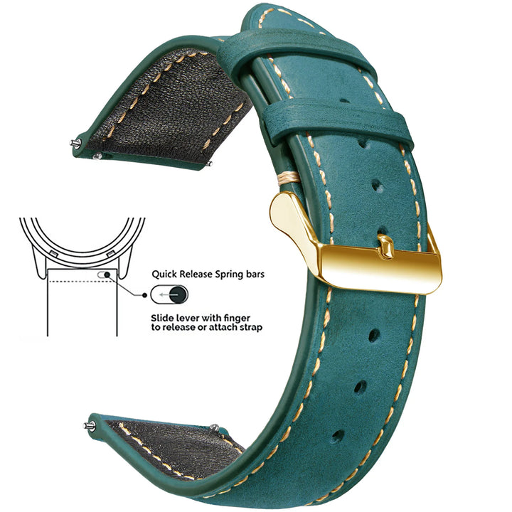 Wax Vintage Leather Watch Strap 14–24mm