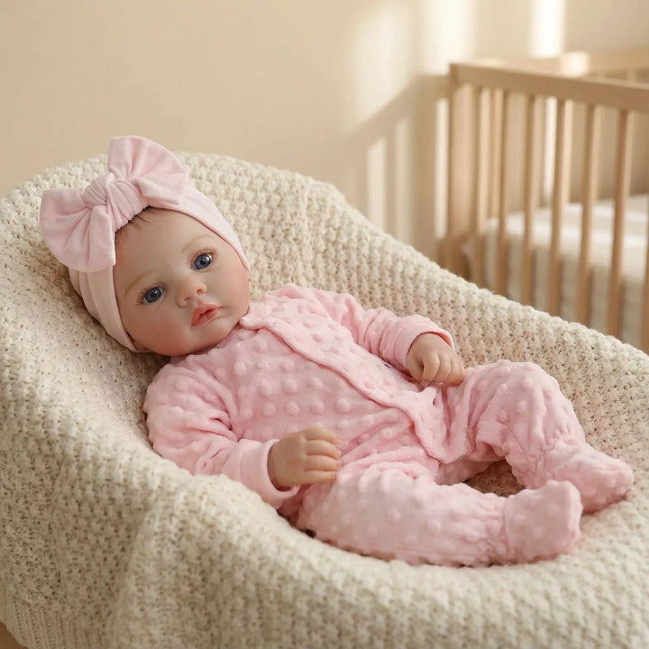 NPK Reborn Baby Doll Meadow 18-inch Collectible Art Doll Handmade Soft Body 3D Skin Visible Veins Festival Gift