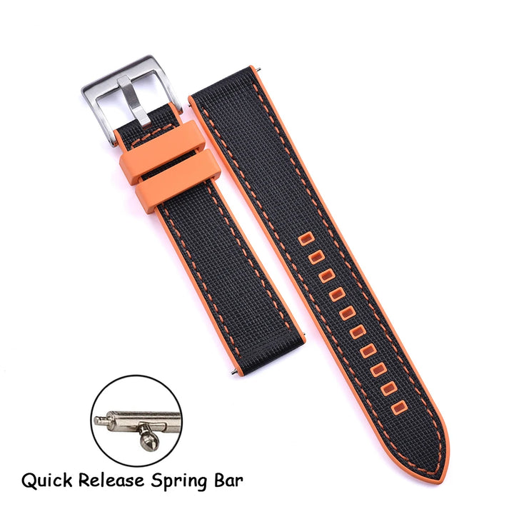 FKM Rubber Strap 20mm22mm Leather Qucik Release Watch Band Universal Women Men Watch Accessories for Omega Seiko Sports Bracelet