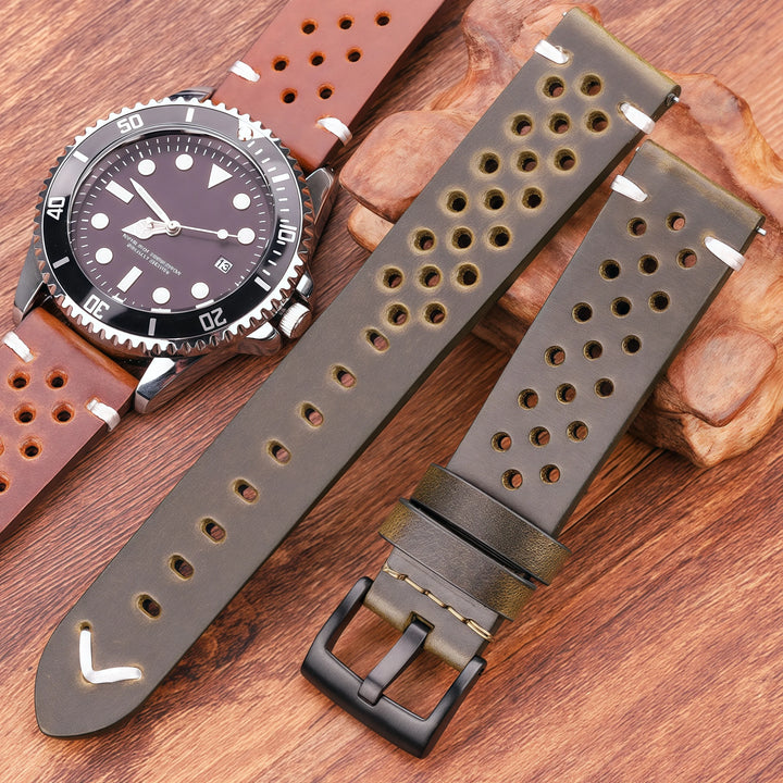 Vintage Oil Wax Leather Watch Strap for Samsung Galaxy Watch 3/4