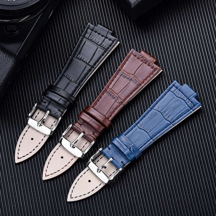 12mmCowhide Leather Strap For Tissot PRX Series Strap T137.407 T137.410 Super Player Bracelet Convex End Leather Band for Tissot