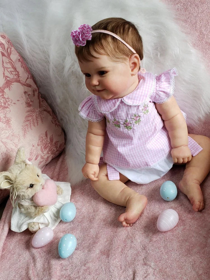 20″ Maddie Realistic Reborn Baby Doll – Vinyl or Cloth Body, Blue Eyes, Rooted Hair