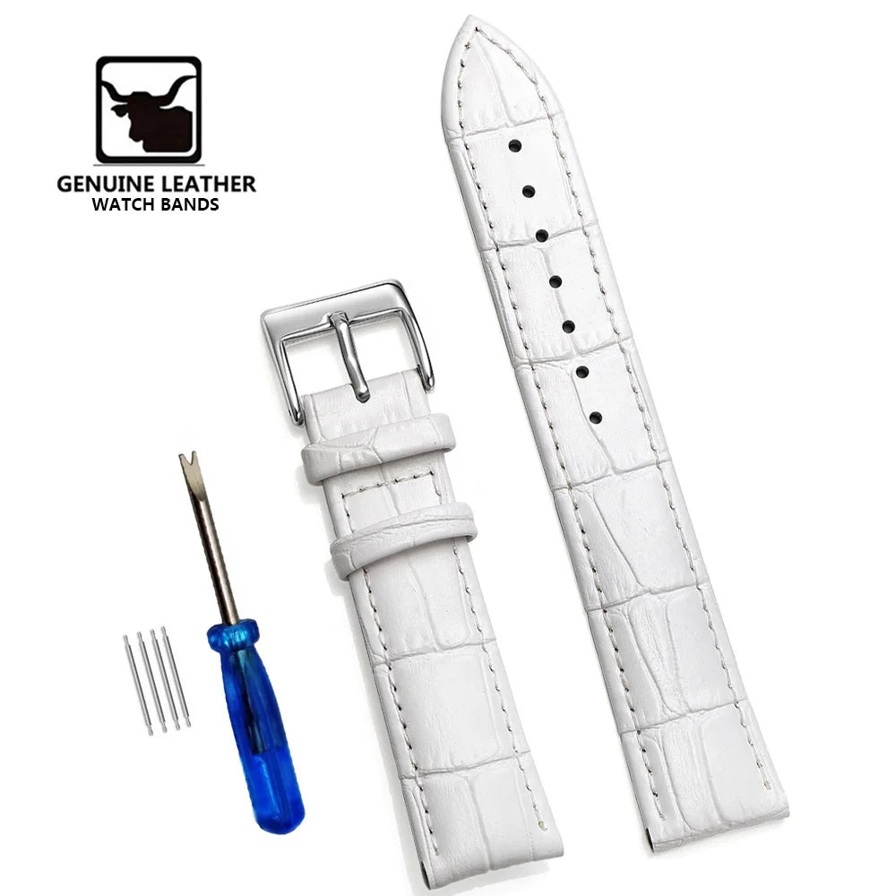 Premium Genuine Leather Watch Strap 12–24mm (With Tool)