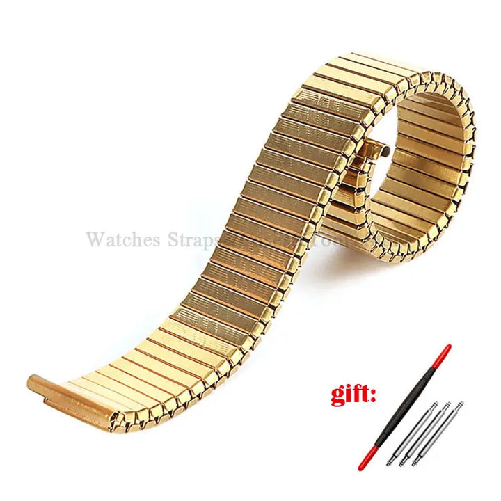 Stainless Steel Elastic Stretch Watch Strap – 12–20mm, Expansion Band