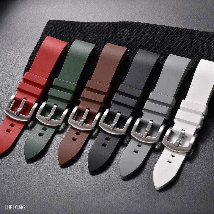 JUELONG New Classic FKM Fluorine Rubber Watch Strap Quick Release 18mm-19-20mm-21-22mm 23-24mm For Each Brand Diving Watch Bands