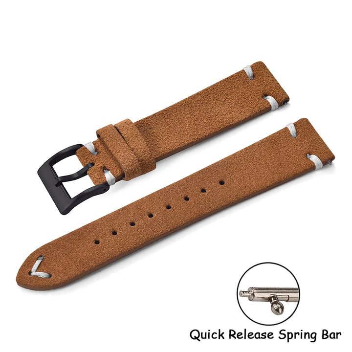 Suede Leather Watch Strap – 20-22mm Quick Release