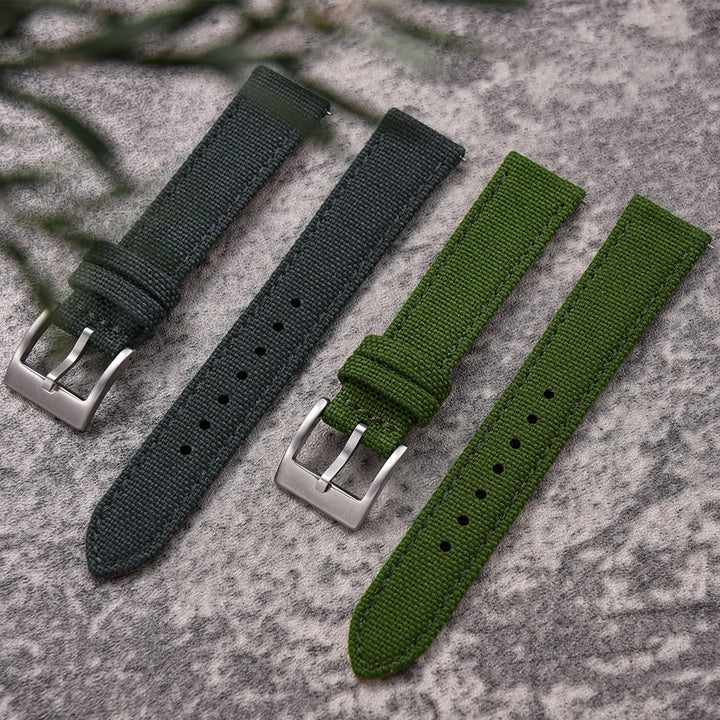 Sailcloth Leather Watch Strap – 18-22mm Quick Release