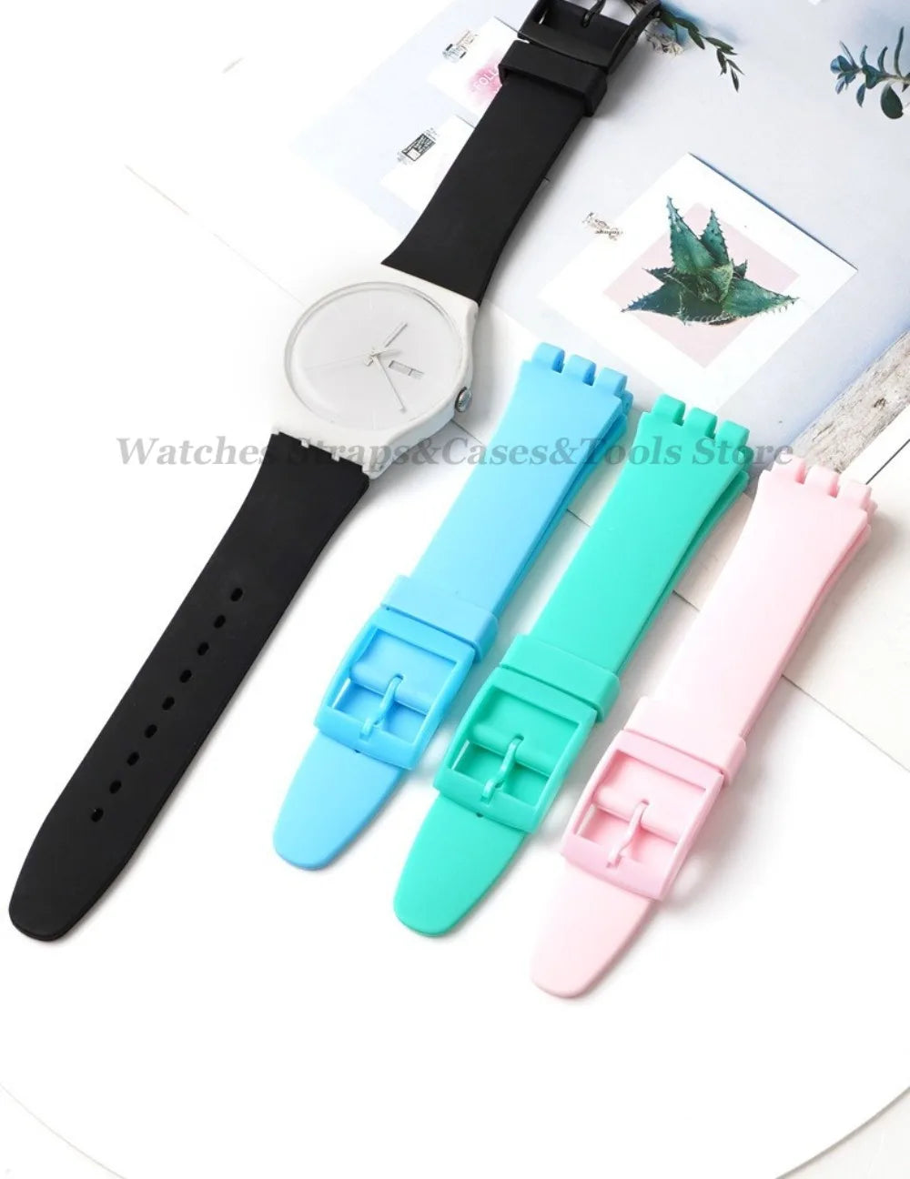 Soft Silicone Watch Strap – 16/17/19/20mm, Colorful Replacement with Tools