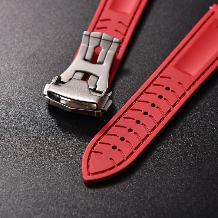 NATOBELT New Design FKM Rubber Watch Strap 20mm 22mm Folding Pin Buckle Quick Release For Omega X Swatch MoonSwatch Seiko