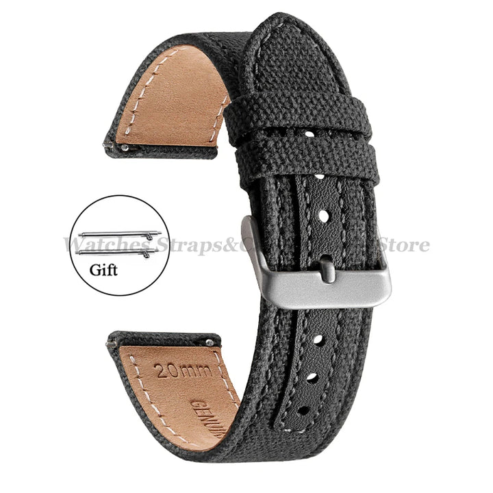 Canvas Band Leather Watchband 20mm for Army Military Quick Release Universal Replacement for Omega Sport Nylon Men Watch Straps