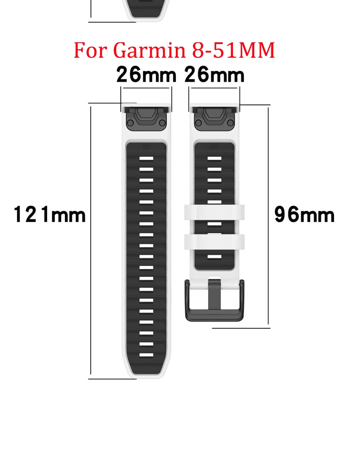 Title: Quick Release Silicone Watch Strap 20/22/26mm for Garmin Fenix 6–8 Series