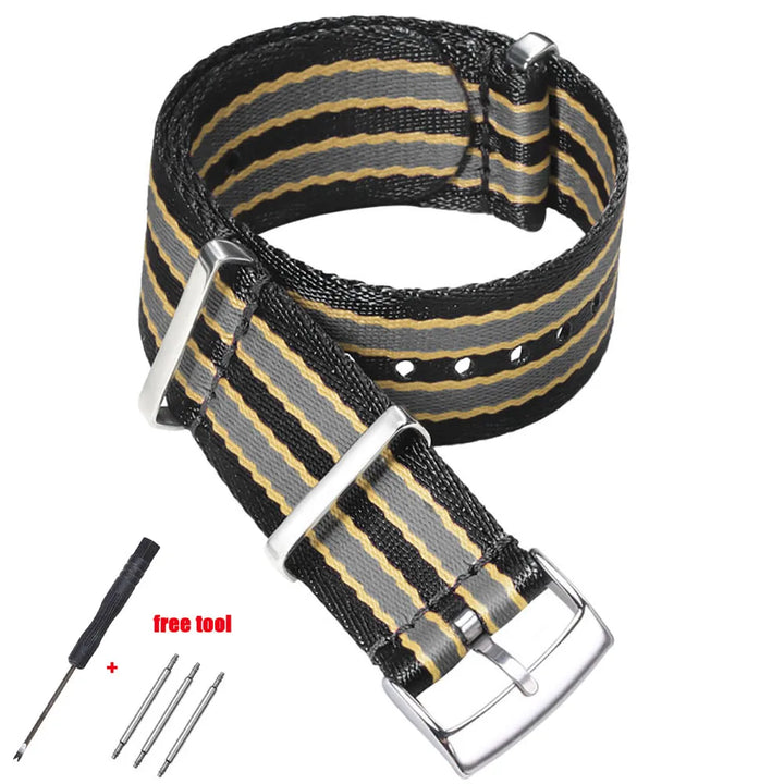 20mm High Density Nylon Watch Strap for Omega 007 Replacement Band for Rolex Premium Soft Straps Universal Sports Watch Band