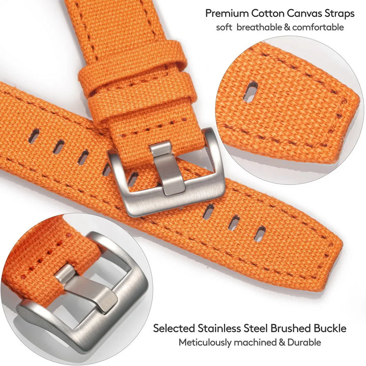 Hemsut Canvas Quick-Release Watch Strap (18-24mm)