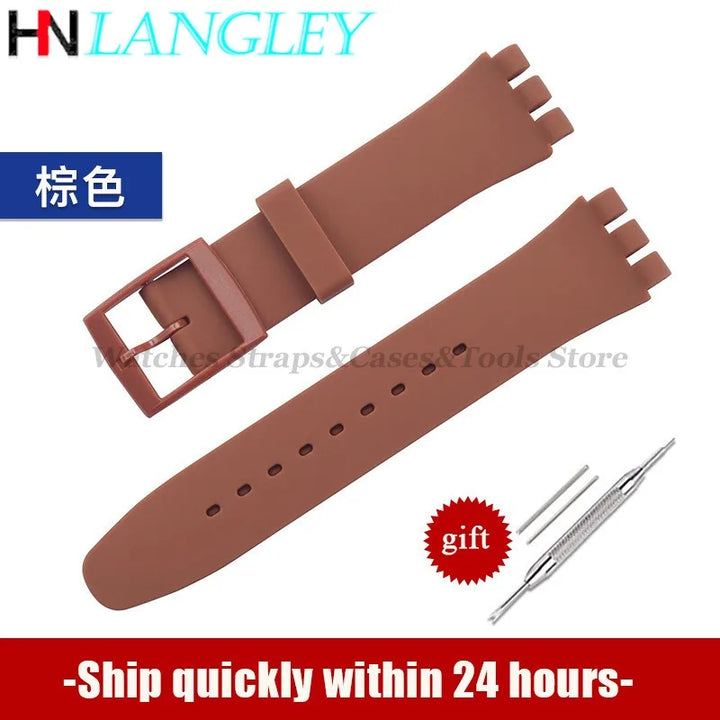 Soft Silicone Watch Strap – 16/17/19/20mm, Colorful Replacement with Tools
